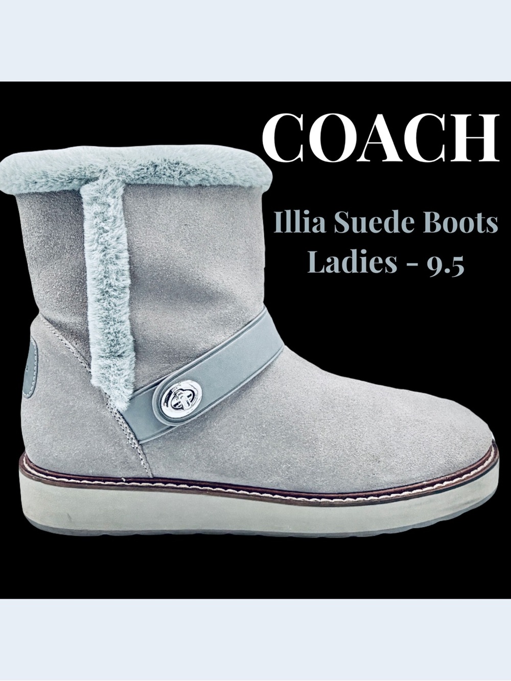 Used COACH - Illia Suede Boots Ladies 9.5